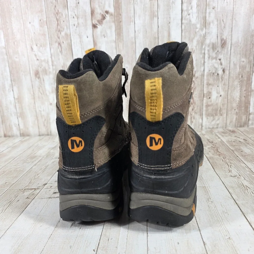 Merrell Stone Waterproof Insulated Winter Boots Men's Size 12 Brown Black Yellow